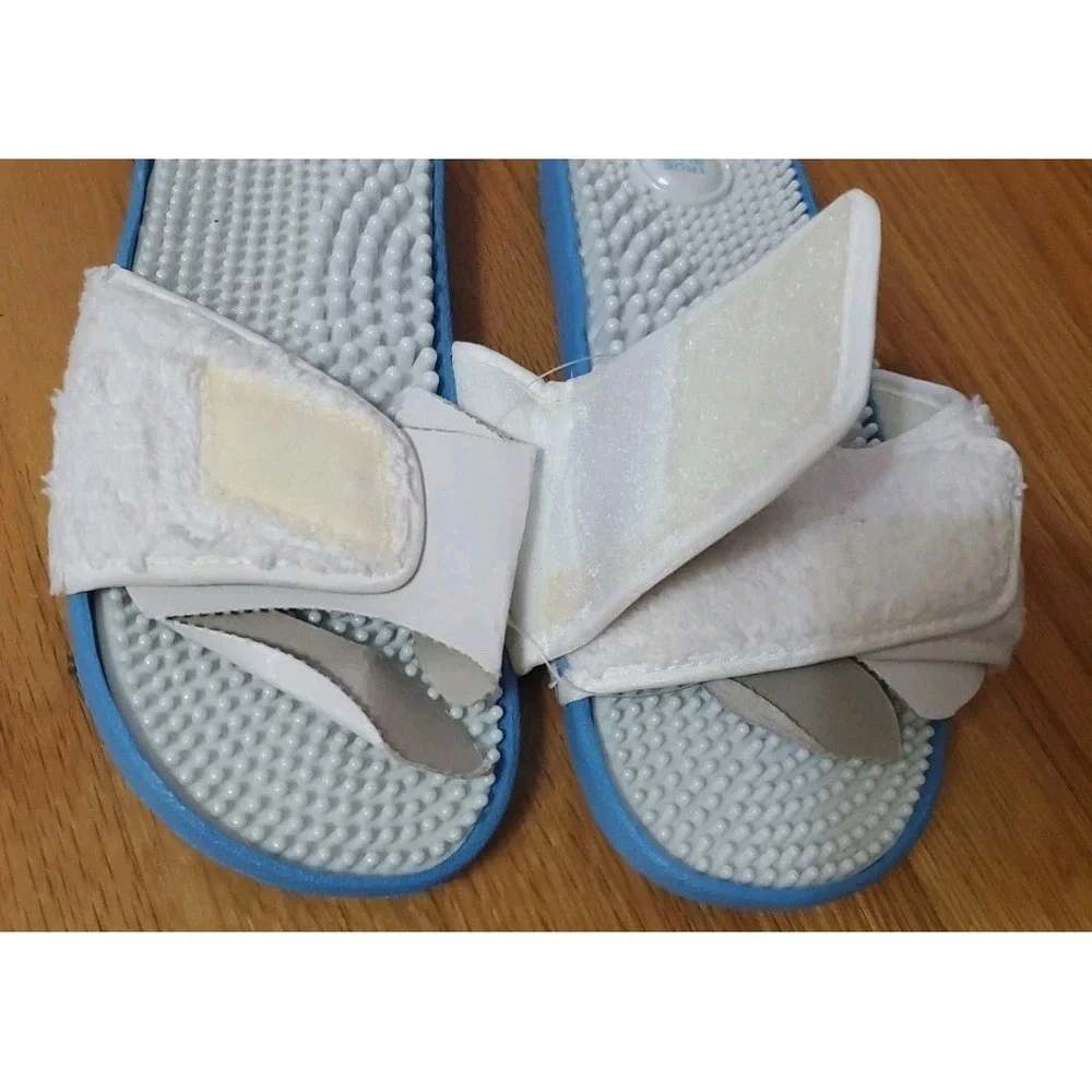 TRUE BLUE SPA Shoes Sandals‎ Massaging Terry Cloth Loop Womens L/XL